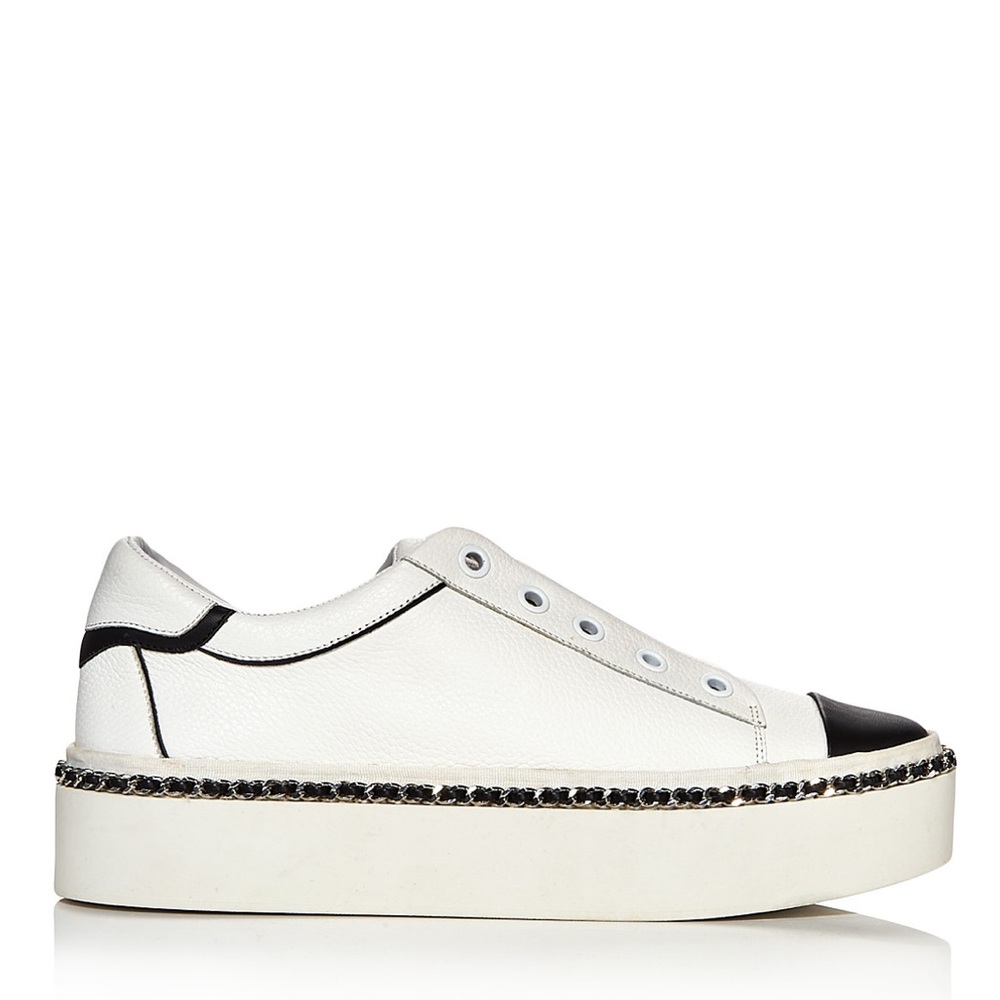 Karl Lagerfeld White and Black Platform Sneakers